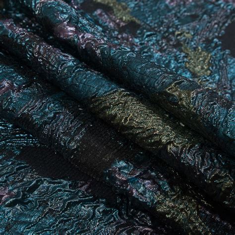 oil slick metallic fabric|Oil Slick Luxury Floral Metallic Brocade .